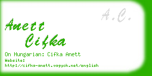 anett cifka business card